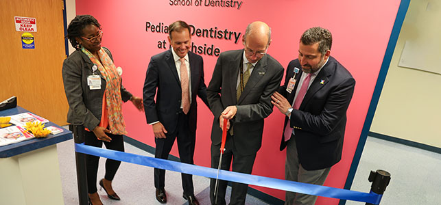 VCU School of Dentistry and CHoR leaders cut the ribbon on new pediatric dental clinic