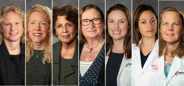 Headshots of seven CHoR doctors named exceptional women in medicine