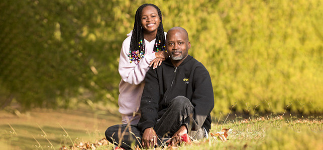 CHoR kidney transplant patient Jada and her dad