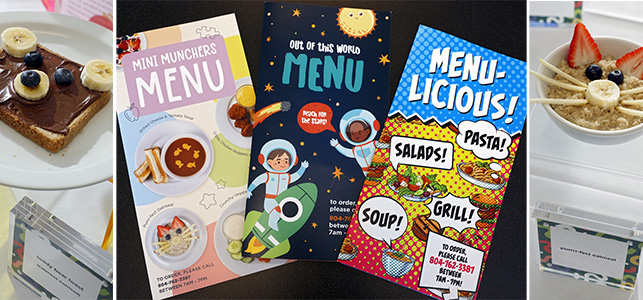 New Children's Tower food menus, cat oatmeal, teddy bear toast