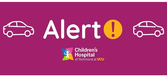 Magenta banner with cars