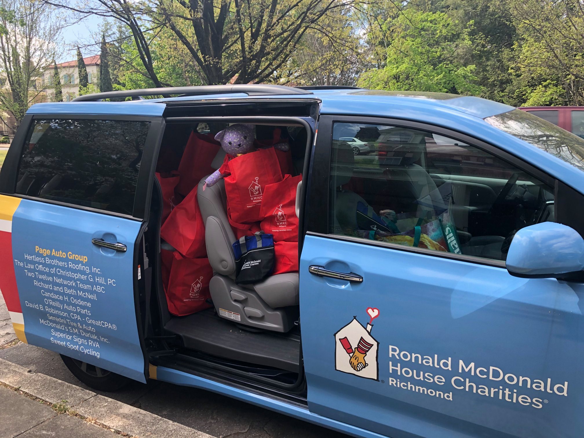 Ronald McDonald House Foundation delivering goodie bags