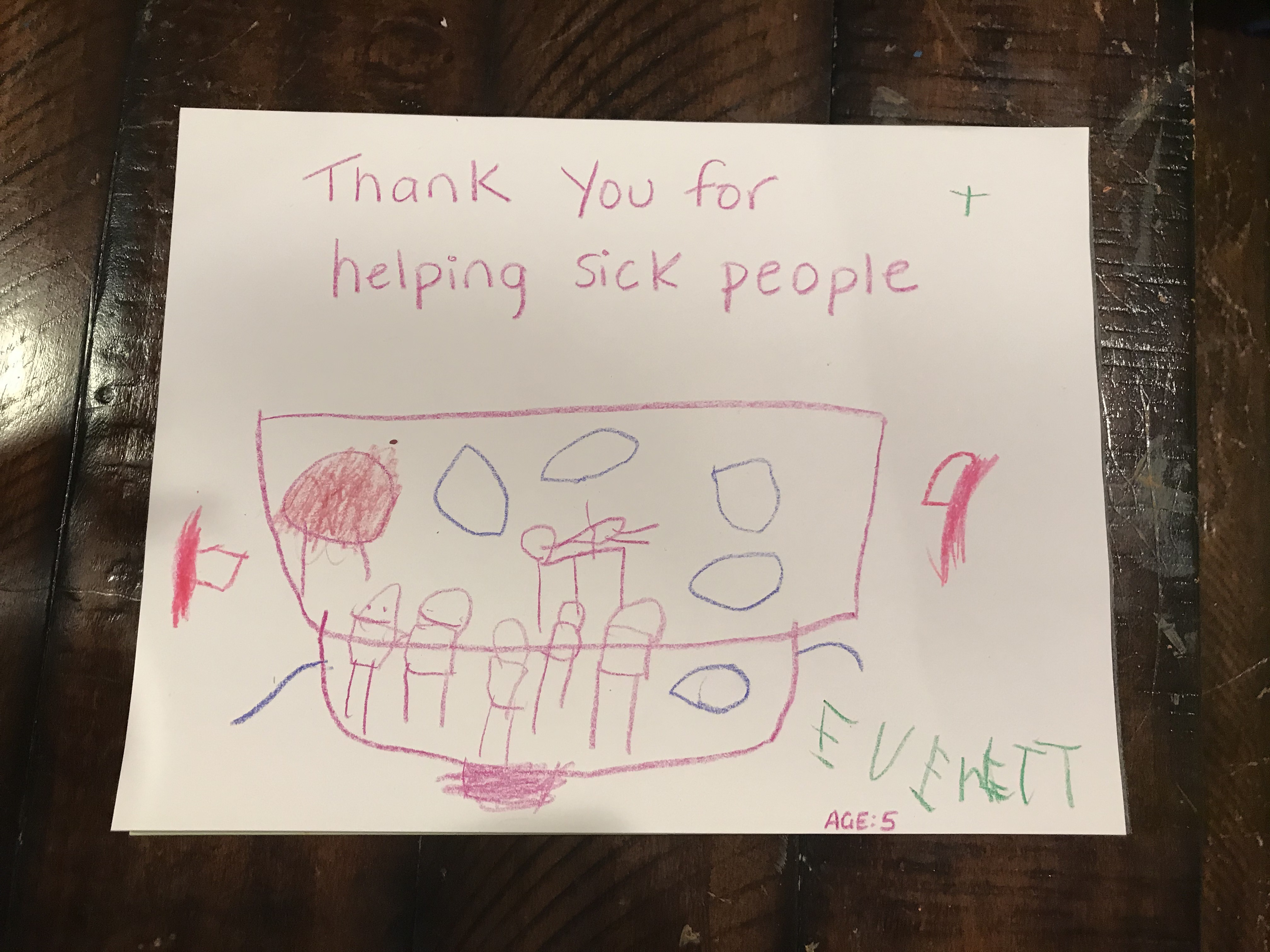 Thank you for helping sick people