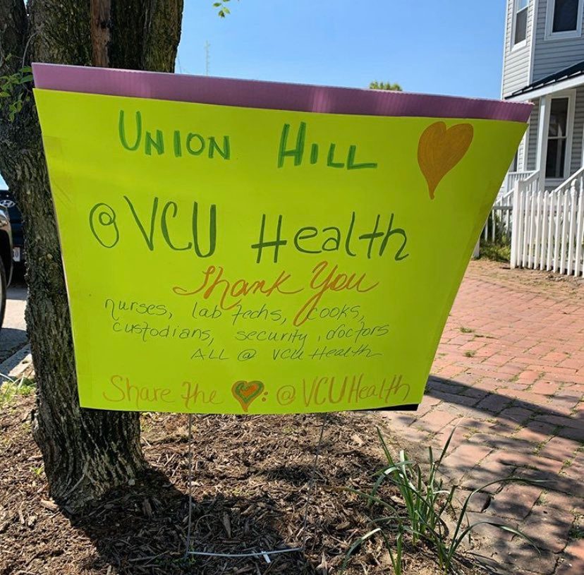 Thank you nurses, lab techs, cooks, custodians, security, doctors, and all at VCU Health