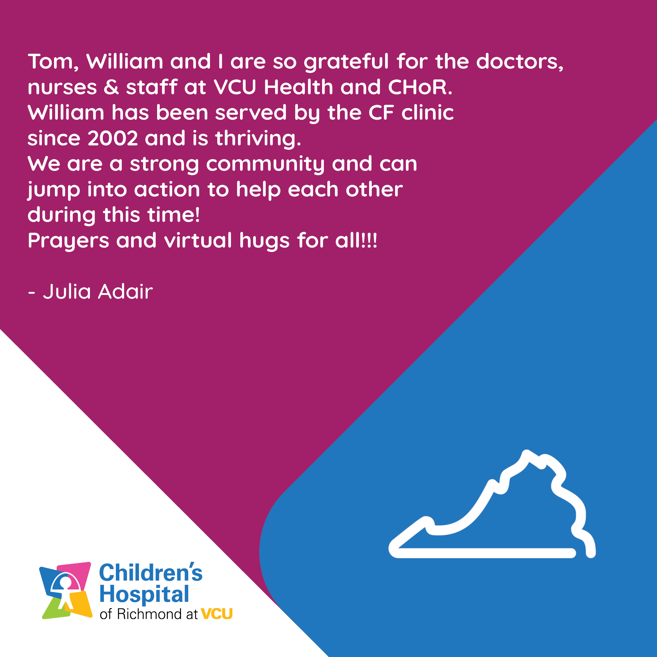Tom, William and I are so grateful for the doctors at CHoR!